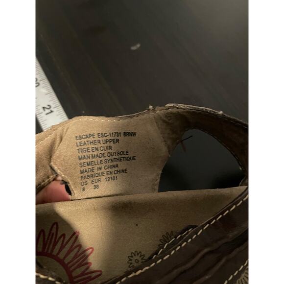 Taos Escape Sandals Womens Size 8 Brown Leather Slingback Comfort Strappy Boho - Picture 5 of 6